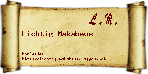 Lichtig Makabeus névjegykártya